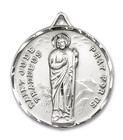 Extra Large St Jude Thaddeus Medal - Sterling Silver 1 3/8 x 1 1/8 Round Pendant 0203JSS Extra Large St Jude Thaddeus Medal - Sterling Silver 1 3/8 x 1 1/8 Round Pendant 0203JSS