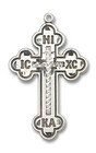 Eastern Orthodox Cross Pendant - Sterling Silver 3 Sizes