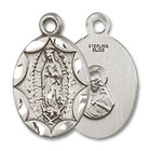 Embellished Our Lady of Guadalupe Medal Charm - Sterling Silver Oval Pendant 0301FSS Embellished Our Lady of Guadalupe Medal Charm - Sterling Silver Oval Pendant 0301FSS