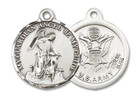 Guardian Angel Army Medal - Sterling Silver 7/8 x 3/4 Round Pendant 0341SS2 Guardian Angel Army Medal - Sterling Silver 7/8 x 3/4 Round Pendant 0341SS2