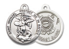 St Michael Coast Guard Medal - Sterling Silver 3/4 x 3/4 Round Pendant 0344SS3 St Michael Coast Guard Medal - Sterling Silver 3/4 x 3/4 Round Pendant 0344SS3
