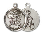 St Michael and Guardian Angel Medal - Sterling Silver 1/2 Round Pendant 0601RSS St Michael and Guardian Angel Medal - Sterling Silver 1/2 Round Pendant 0601RSS