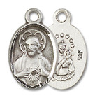 Scapular Medal Charm - Sterling Silver Oval Pendant 0702SSS