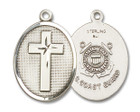 Large Coast Guard Cross Medal - Sterling Silver 1 1/8 x 3/4 Oval Pendant 0783SS3 Large Coast Guard Cross Medal - Sterling Silver 1 1/8 x 3/4 Oval Pendant 0783SS3