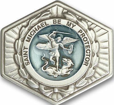 St. Michael Visor Clip Silver Finish (1023EV)