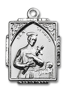 St Gerard Medal - Sterling Silver 3/4 x 1/2 Rectangular Pendant 0804GSS St Gerard Medal - Sterling Silver 3/4 x 1/2 Rectangular Pendant 0804GSS