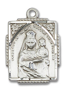 Our Lady of Prompt Succor Medal - Sterling Silver 3/4 x 1/2 Rectangular Pendant 0804PSSS Our Lady of Prompt Succor Medal - Sterling Silver 3/4 x 1/2 Rectangular Pendant 0804PSSS