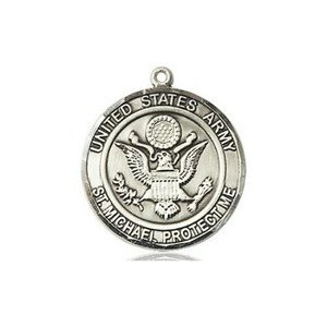 St Michael Army Medal - Sterling Silver Round Pendant 2 Sizes St Michael Army Medal - Sterling Silver Round Pendant 2 Sizes