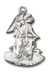 Guardian Angel Pendant - Sterling Silver 7/8 x 1/2 1251SS Guardian Angel Pendant - Sterling Silver 7/8 x 1/2 1251SS