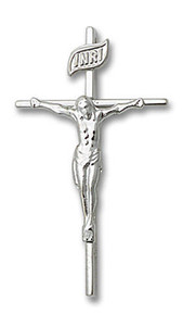 Large Thin Crucifix Pendant - Sterling Silver 1 x 1/2 1535SS Large Thin Crucifix Pendant - Sterling Silver 1 x 1/2 1535SS