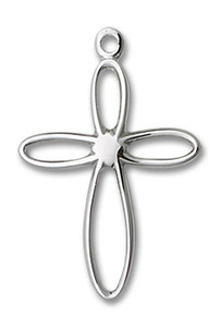 Cut Out Loop Cross Pendant - Sterling Silver 7/8 x 1/2 1707SS Cut Out Loop Cross Pendant - Sterling Silver 7/8 x 1/2 1707SS