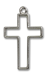 Cut Out Cross Pendant - Sterling Silver 7/8 x 1/2 1708SS Cut Out Cross Pendant - Sterling Silver 7/8 x 1/2 1708SS