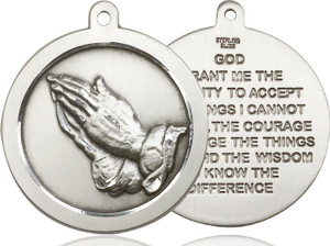 Praying Hand Medal - Sterling Silver 1 5/8 x 1 3/8 Pendant 2031SS Praying Hand Medal - Sterling Silver 1 5/8 x 1 3/8 Pendant 2031SS
