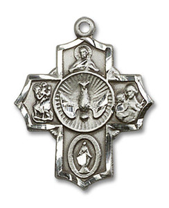 5-Way Medal - Sterling Silver 7/8 x 3/4 Pendant 2090SS 5-Way Medal - Sterling Silver 7/8 x 3/4 Pendant 2090SS