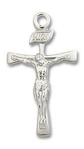 Crucifix Pendant - Sterling Silver 7/8 x 1/2 2137SS Crucifix Pendant - Sterling Silver 7/8 x 1/2 2137SS