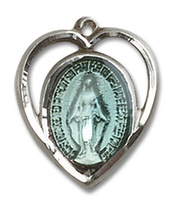 Blue Cut Out Miraculous Pendant - Sterling Silver 5/8 x 1/2 4125ESS