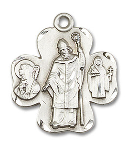 Irish Saints Shamrock Pendant - Sterling Silver 1 x 7/8 4148SS Irish Saints Shamrock Pendant - Sterling Silver 1 x 7/8 4148SS