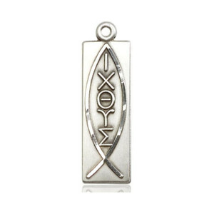 Christian Fish Pendant - Sterling Silver 1 1/8 x 1/4 4220SS Christian Fish Pendant - Sterling Silver 1 1/8 x 1/4 4220SS