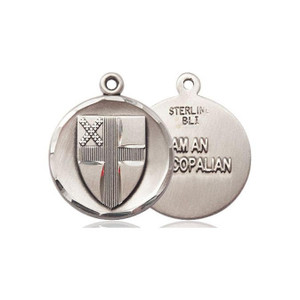 Episcopal Medal - Sterling Silver 7/8" x 3/4" Round Pendant (4237SS) Episcopal Medal - Sterling Silver 7/8" x 3/4" Round Pendant (4237SS)