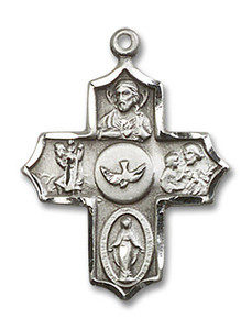 Holy Spirit 5-Way Medal - Sterling Silver 7/8 x 5/8 Pendant 4255SS Holy Spirit 5-Way Medal - Sterling Silver 7/8 x 5/8 Pendant 4255SS