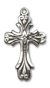Large Embellished Cross Pendant - Sterling Silver 1 x 1/2 5419SS Large Embellished Cross Pendant - Sterling Silver 1 x 1/2 5419SS