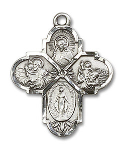 4-Way Medal - Sterling Silver Pendant 2 Sizes 4-Way Medal - Sterling Silver Pendant 2 Sizes