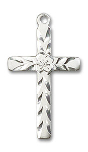 Embellished Cross Pendant - Sterling Silver 7/8 x 1/2 5669SS Embellished Cross Pendant - Sterling Silver 7/8 x 1/2 5669SS