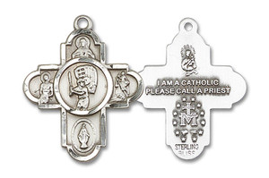 Baseball 5-Way Medal - Sterling Silver 1 1/8 x 1 5/8 Pendant 5740SS Baseball 5-Way Medal - Sterling Silver 1 1/8 x 1 5/8 Pendant 5740SS