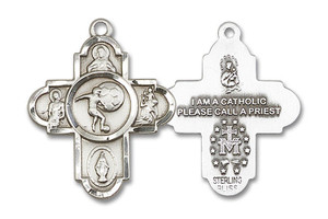 Large Soccer 5-Way Medal - Sterling Silver 1 1/8 x 1 5/8 Pendant 5743SS Large Soccer 5-Way Medal - Sterling Silver 1 1/8 x 1 5/8 Pendant 5743SS
