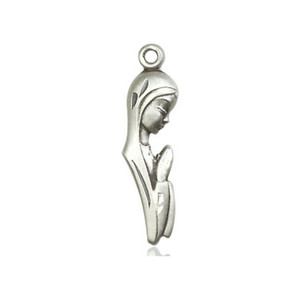 Mary Silhouette Pendant - Sterling Silver 1 x 1/4 5907SS Mary Silhouette Pendant - Sterling Silver 1 x 1/4 5907SS
