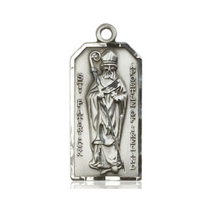 Large St Patrick Apostle of Ireland Medal - Sterling Silver 1 x 3/8 Pendant 5914SS Large St Patrick Apostle of Ireland Medal - Sterling Silver 1 x 3/8 Pendant 5914SS
