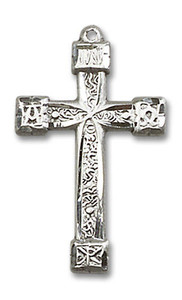 Embellished Large Cross Pendant - Sterling Silver 1 x 5/8 6004SS Embellished Large Cross Pendant - Sterling Silver 1 x 5/8 6004SS