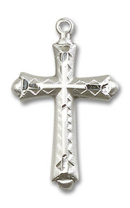 Embellished Large Cross Pendant - Sterling Silver 1 1/8 x 5/8 6007SS Embellished Large Cross Pendant - Sterling Silver 1 1/8 x 5/8 6007SS