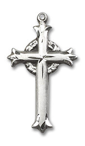 Fleur de Lis Large Cross Pendant - Sterling Silver 1 x 5/8 6011SS Fleur de Lis Large Cross Pendant - Sterling Silver 1 x 5/8 6011SS