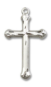 Embellished Large Cross Pendant - Sterling Silver 1 x 5/8 6022SS Embellished Large Cross Pendant - Sterling Silver 1 x 5/8 6022SS