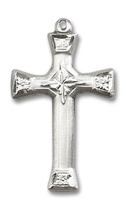 Large Cross Pendant - Sterling Silver 1 x 5/8 6023SS Large Cross Pendant - Sterling Silver 1 x 5/8 6023SS