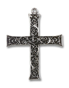 Extra Large Embellished Cross Pendant - Sterling Silver 1 5/8 x 1 1/4 6029SS Extra Large Embellished Cross Pendant - Sterling Silver 1 5/8 x 1 1/4 6029SS