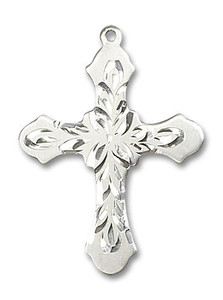 Embellished Large Cross Pendant - Sterling Silver 1 1/4 x 7/8 6037SS3 Embellished Large Cross Pendant - Sterling Silver 1 1/4 x 7/8 6037SS3