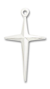 Four Pointed Large Cross Pendant - Sterling Silver 1 x 1/2 6038SS