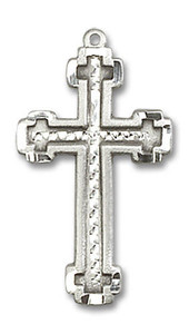 Embellished Large Cross Pendant - Sterling Silver 1 x 1/2 6039SS Embellished Large Cross Pendant - Sterling Silver 1 x 1/2 6039SS