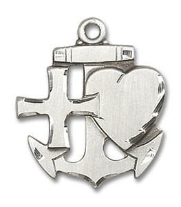 Faith, Hope and Charity Pendant - Sterling Silver 7/8 x 3/4 6045SS Faith, Hope and Charity Pendant - Sterling Silver 7/8 x 3/4 6045SS