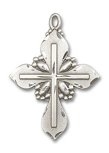 Extra Large Embellished Cross Pendant - Sterling Silver 1 5/8 x 1 1/8 6060SS Extra Large Embellished Cross Pendant - Sterling Silver 1 5/8 x 1 1/8 6060SS