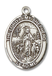 Lord Is My Shepherd Medal - Sterling Silver Oval Pendant 3 Sizes Lord Is My Shepherd Medal - Sterling Silver Oval Pendant 3 Sizes