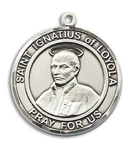 St Ignatius of Loyola Medal - Sterling Silver Round Pendant 2 Sizes St Ignatius of Loyola Medal - Sterling Silver Round Pendant 2 Sizes