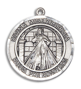 Divina Misericordia Medal - Sterling Silver Round Pendant 2 Sizes Divina Misericordia Medal - Sterling Silver Round Pendant 2 Sizes