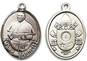 Pope Francis Medal - Sterling Silver Oval Pendant 2 Sizes Pope Francis Medal - Sterling Silver Oval Pendant 2 Sizes