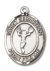 St Sebastian Cheerleading Medal - Sterling Silver Oval Pendant 2 Sizes St Sebastian Cheerleading Medal - Sterling Silver Oval Pendant 2 Sizes