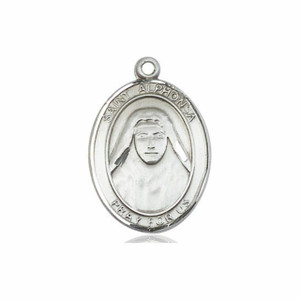 St Alphonsa Medal - Sterling Silver Oval Pendant 2 Sizes St Alphonsa Medal - Sterling Silver Oval Pendant 2 Sizes