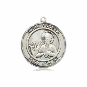 St Andrew Medal - Sterling Silver Round Pendant 2 Sizes St Andrew Medal - Sterling Silver Round Pendant 2 Sizes