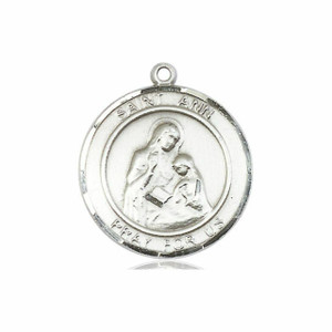 St Ann Medal - Sterling Silver Round Pendant 2 Sizes St Ann Medal - Sterling Silver Round Pendant 2 Sizes
